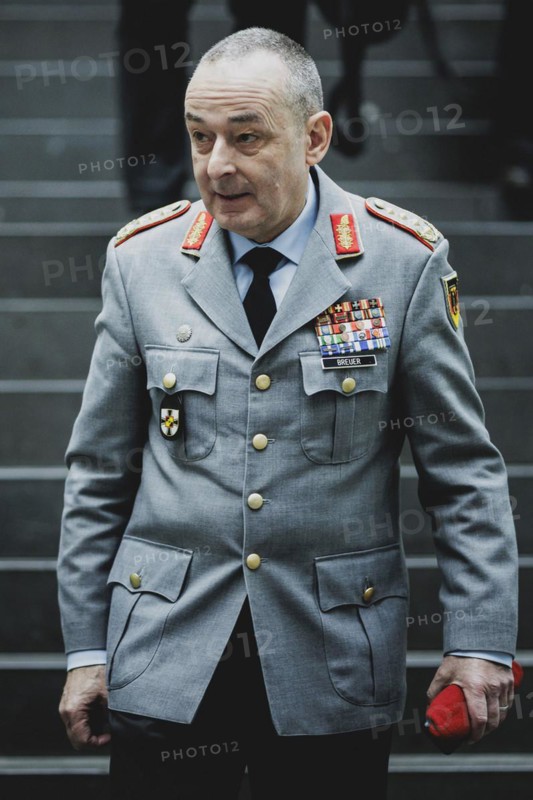 General Carsten Breuer, Inspector General of the Bundeswehr, at a federal press conference on the 'Quadriga' military exercise in Berlin, 22 April 2024