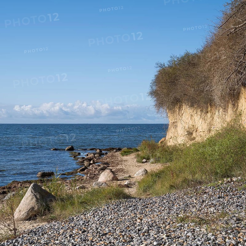 Boulders on the banks of the Saal, cliffs, Klein Zicker, Mönchgut, Rügen island, Baltic Sea, Mecklenburg-Western Pomerania, Germany
