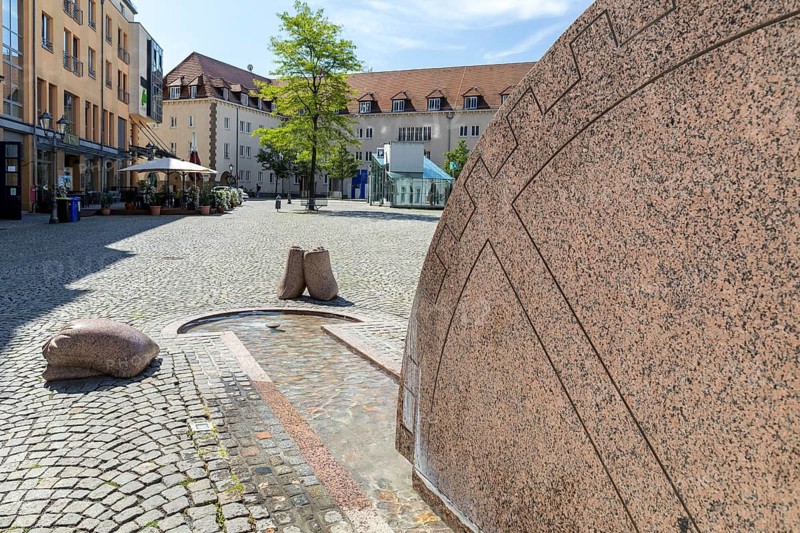 Fountain Der Kornmüller at the Kornmarkt, Zwickau, Saxony, Germany