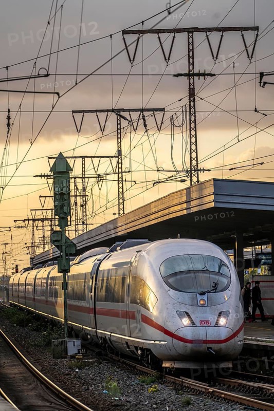 North Rhine-Westphalia, Germany, ICE train at Essen central station, on the platform