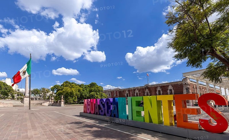 Mexico, Aguascalientes Plaza de la Patria in Zocalo historic city center near Cathedral Basilica