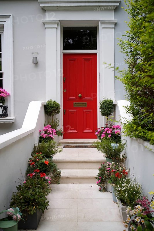 Front door, red, Notting Hill, Kensington, London, England, Great Britain, Great Britain