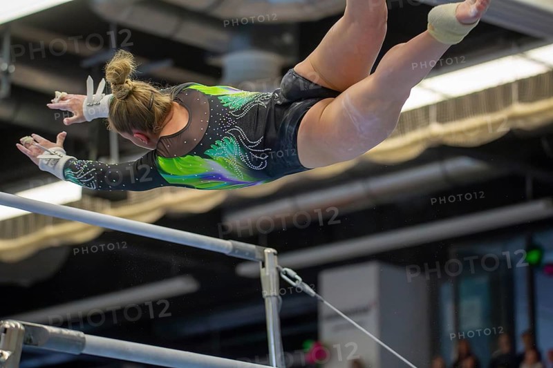 German Gymnastics League (Bundesliga) for woman, 1st competition day 2025 in Mannheim***Karina Schönmaier (TSV Tittmoning-Chemnitz) on uneven bars