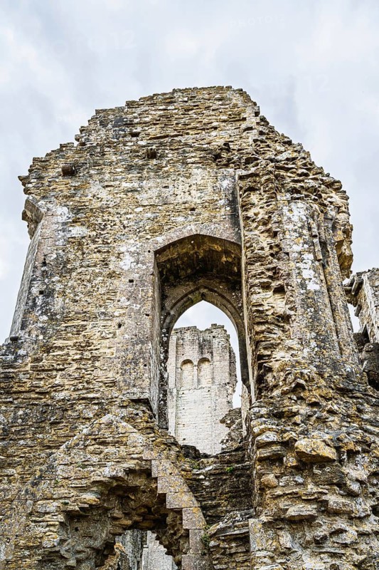 Ruins of Corfe Castle, Wareham, Dorset, England, United Kingdom