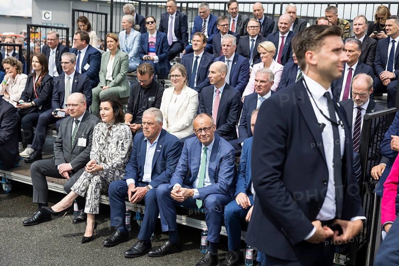 Friedrich Merz (Chancellor of the Federal Republic of Germany, CDU) in front of his speech at the ILA (International Aerospace Exhibition) on 10 June 2026 at the Berlin-Schönefeld Exhibition Centre
