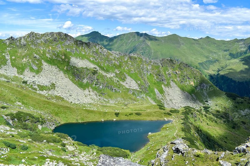 The mountain lake Mittlerer Kaltenbachsee near the Sölkpaß, Sölktal, Niedere Tauern, Styria, Austria