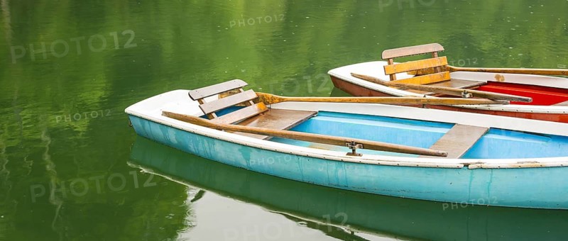 Rowing boats, Freibergsee, near Oberstdorf, Allgäu, Bavaria, Germany
