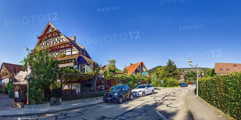 Restaurant in a half-timbered house in Sasbachwalden, Ortenaukreis, Baden-Württemberg, Germany