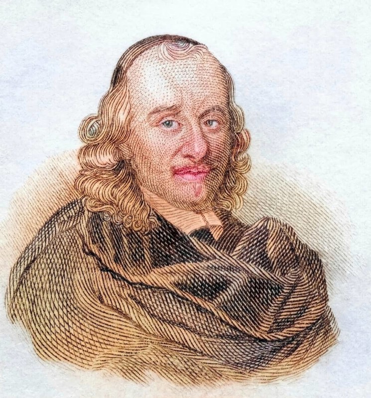 Pierre Corneille, (born 6 June 1606 in Rouen, died 1 October 1684 in Paris) was a French author who was primarily active as a playwright, coloured woodcut from Crabbe's Historical Dictionary from 1825, Historical, digital reproduction