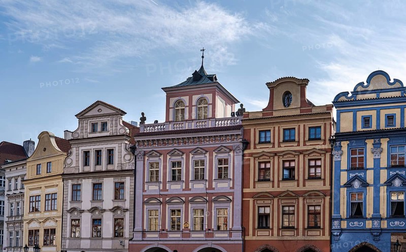 Discover the charm of Prague's historical architecture with colorful old buildings and intricate designs. Perfect for those drawn to European history and aesthetics