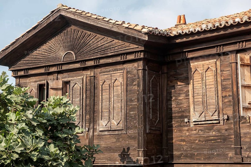 Sozopol, Bulgaria. September 25th 2020 Beautiful traditional houses in the Old harbour town of Sozopol on the Black sea coast 35 kms from Burgas, Bulgaria