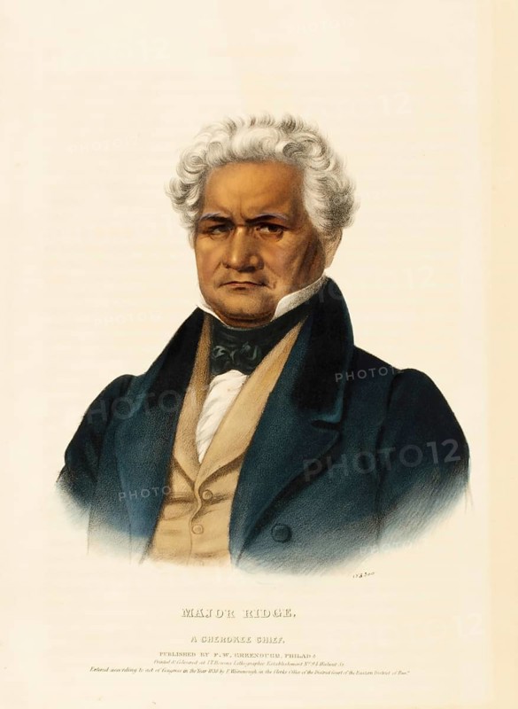 Major Ridge. A Cherokee Chief (1838), Native American, Historical Indian Tribes of North America, Charles Bird King (1785, 1862), Historical, digitally restored reproduction from a 19th century original, Record date not stated
