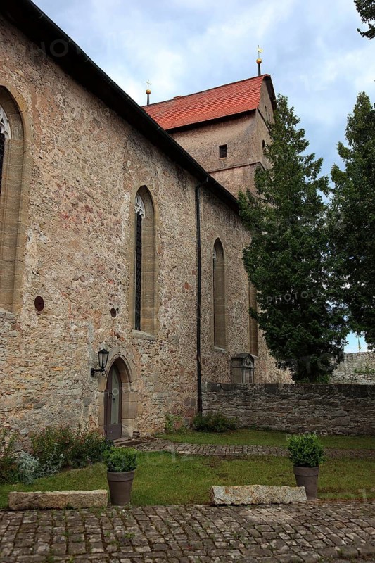 Wehrkirche Michaeliskirche, monastery church of a Benedictine monastery, built between 815 and 820, Rohr parish, Schmalkalden district, Meiningen, Thuringia, Germany