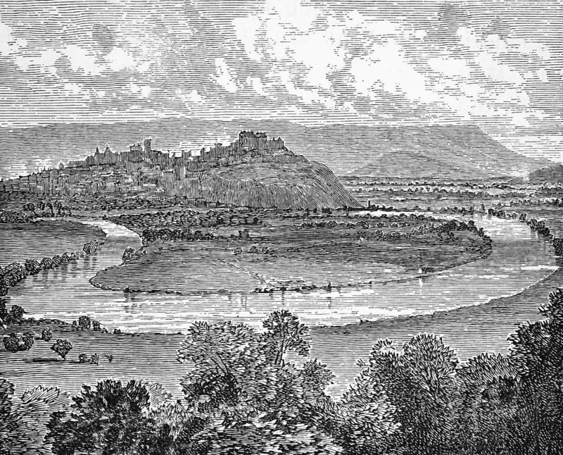 The River Forth and the town of Stirling, c. 1870, Stirling, Scotland, digital reproduction of a historical original