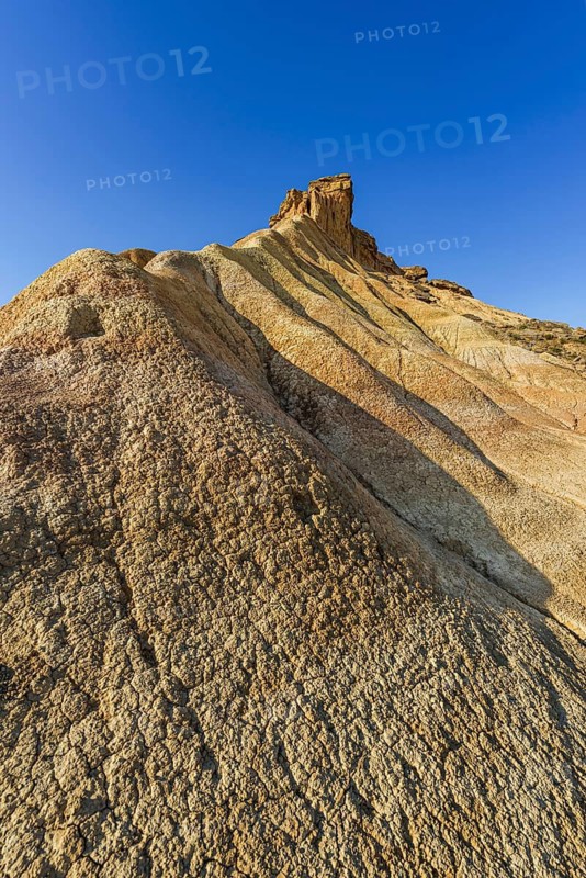 Rock formation in Bardenas Reales nature park Park, Navarra, Spain