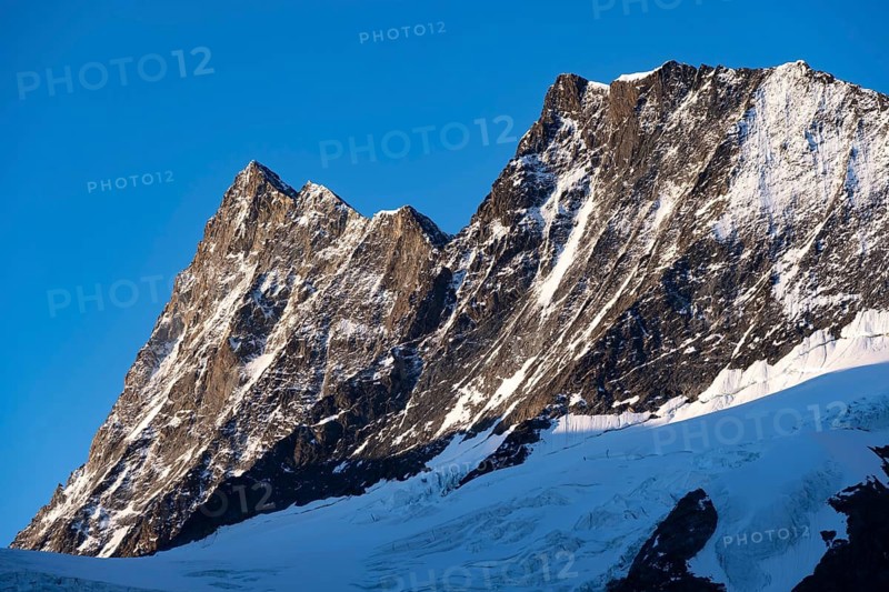 Impressive high-alpine landscape, Finsteraarhorn and Agassizhorn mountain peaks, Bernese Alps, Bernese Oberland, Switzerland