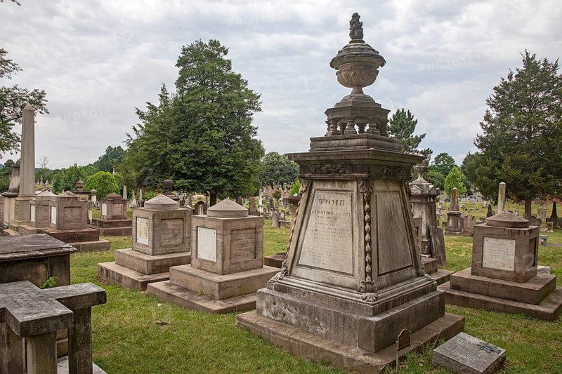 Washington, DC - The grave of Elbridge Gerry in the Congressional Cemetery. Gerry, a signer of the Declaration of Independence and a U.S. Vice President, was the creator of the 'gerrymander, ' the redrawing of Congressional districts to favor one political party