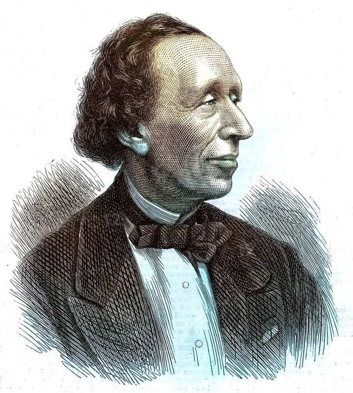 Hans Christian Andersen (1805-1875) Danish writer and storyteller, best known for his fairy tales, Historic, digitally restored reproduction from a 19th century original, Record date not stated