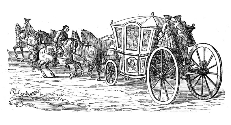 Carriage, travelling carriage of King Louis XIV, France, illustration from 1880, historical, digital reproduction of an original from the 19th century