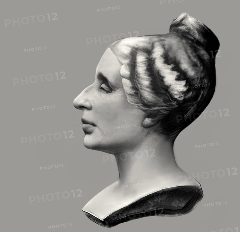 Bust of Marie-Sophie Germain, 1776 –1831, French mathematician, physicist and philosopher, digitally edited