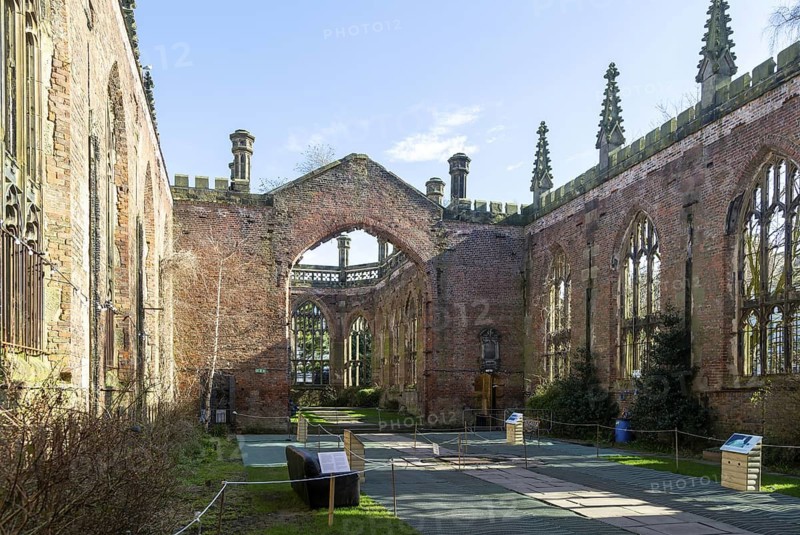 Church of Saint Luke, ruins of bombed out destroyed in World War Two 1941, Liverpool, England, UK