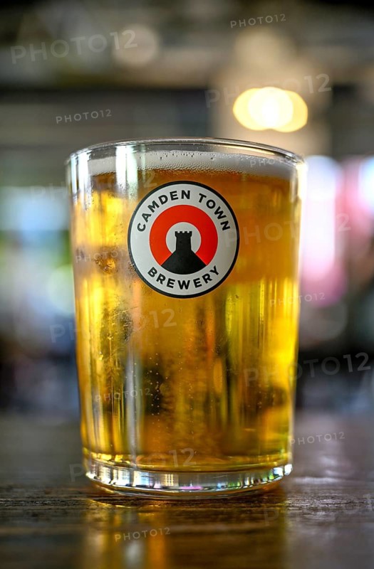 Glass of Camden Town Brewery beer in a pub, pint, London, England, Great Britain, Great Britain
