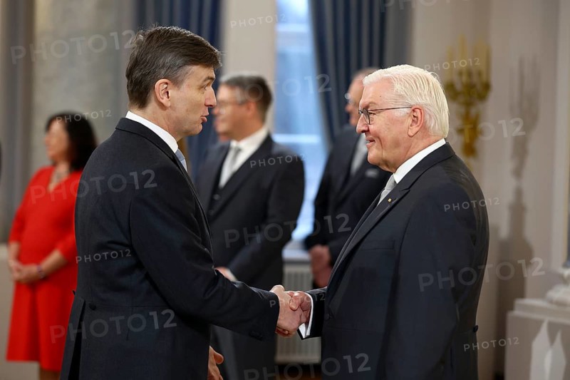 Abdelkader Taleb Morocco is received by Frank-Walter Steinmeier (President of the Federal Republic of Germany) in front of the Federal President's New Year's Reception at Bellevue Palace, Berlin 14 January 2025
