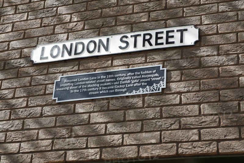 London Street sign, Norwich, England, United Kingdom