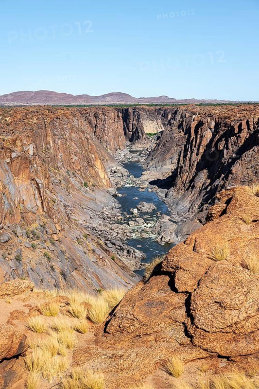 River bed and dump on the Orange River, Augrabies Falls National Park, Northern Cape, South Africa