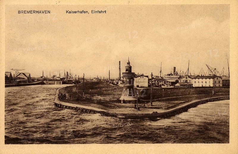 Historical postcard around 1900, Bremerhaven, Germany, reproduction of a postcard, historical