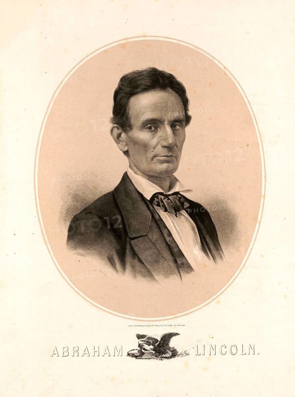 Abraham Lincoln as a young man without a beard (born 12 February 1809 near Hodgenville, died 15 April 1865 in Washington, D.C.) served as the 16th President of the United States of America from 1861 to 1865. First elected in 1860, he was re-elected in 1864 for a second term. He was the first president from the Republican Party and the first to be assassinated, an authentic, digitally restored reproduction of a 19th-century original, exact date of the depiction unknown, historical