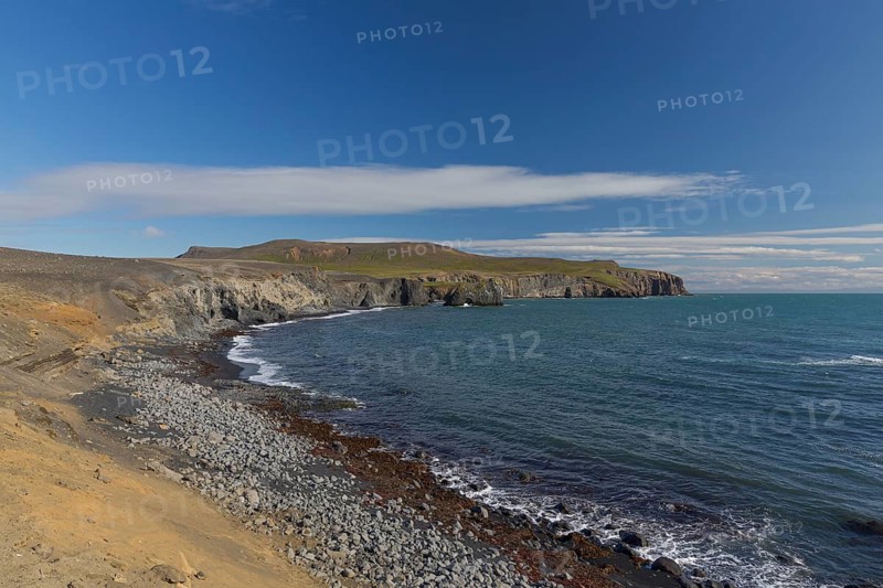 Coastal landscape at the road 870 north of Kopasker, North Iceland