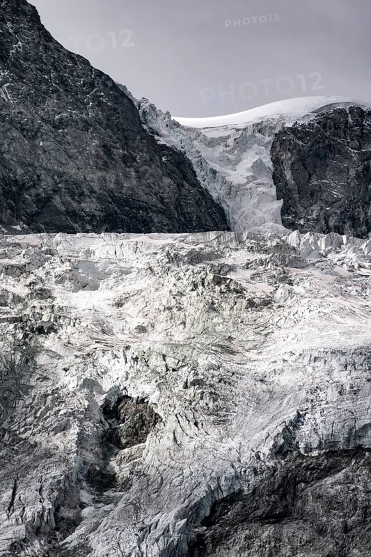 Mountain landscape with glacier Glacier de Cheilon of Mont Blanc de Cheilon, Valais, Western Alps, Switzerland