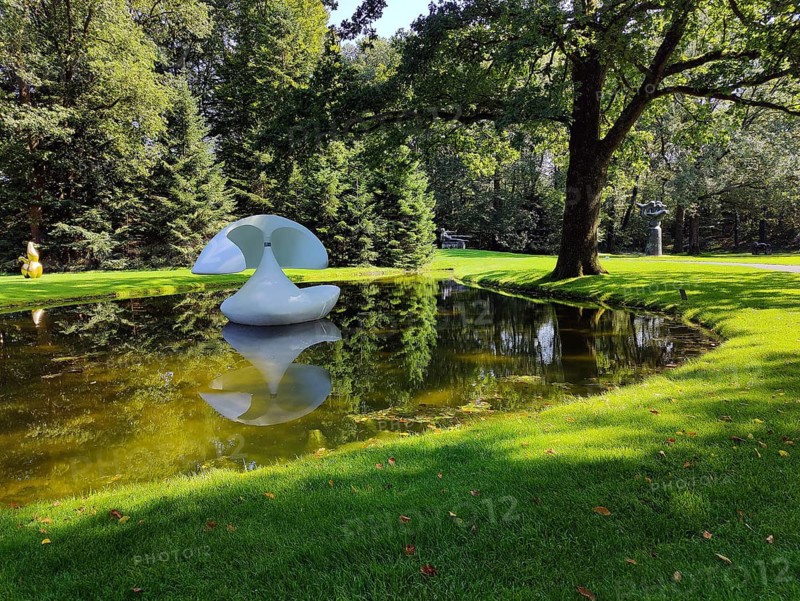 Sculpture park with the floating sculpture Sculpture flottante by Marta Pan, De Hoge Veluwe National Park, province of Gelderland, Netherlands