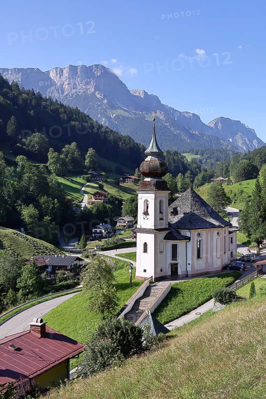 Maria Gern pilgrimage church in the Bavarian Alps in Berchtesgaden, Bavaria, Germany