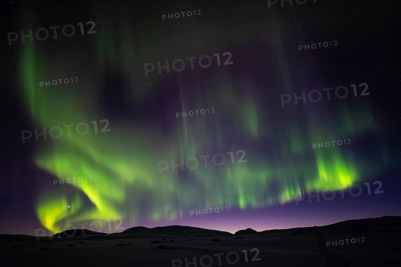 Northern Lights (Aurora borealis), Stora Sjöfallet National Park, Laponia World Heritage Site, Norrbotten, Lapland, Sweden, April 2023