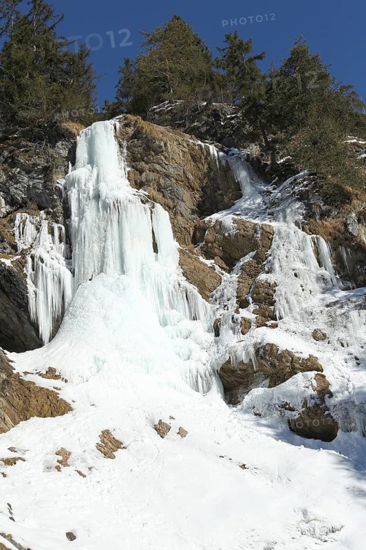 Zipfelbach waterfall near Hindelang/Hinterstein in winter, Allgäu, Bavaria, Germany