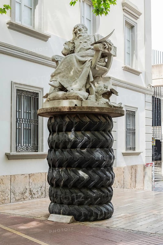 Sculptures at Plaça Gala i Salvador Dalí in front of the Teatre-Museu Dalí in Figueras, Spain