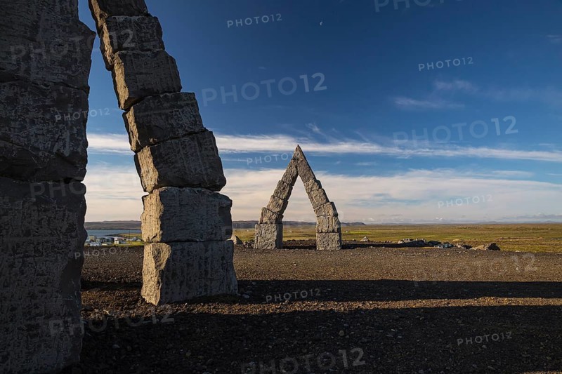 Arctic Henge, near Raufarhöfn, Iceland, It is inspired by the mythical world of eddic poem Völuspá (Prophecy of the Seeress), under construction