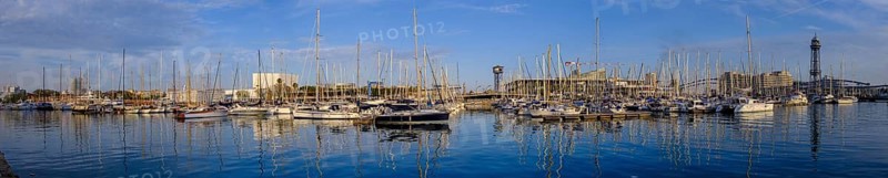 Marina, Port Vell, at the harbour, sailing boats, Barcelona, Catalonia, Spain