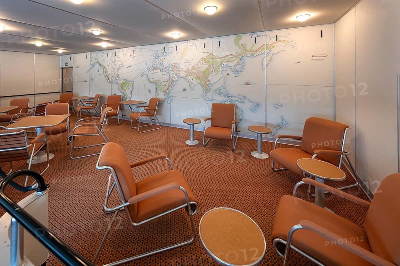 Replica of the saloon in the Zeppelin LZ 129 Hindenburg, Lake Constance Air and Space Museum, Friedrichshafen, Baden-Württemberg, Germany