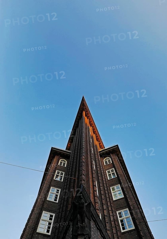 Chilehaus, view to the Ostspitze, Kontorhausviertel, UNESCO World Heritage Site, Hamburg, Germany