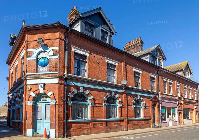 Historic Globe Inn public house building, High Street, Lowestoft, Suffolk, England, UK