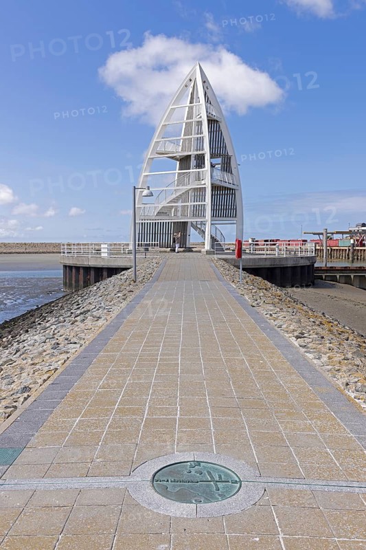 Seezeichen, viewing platform, Weg, Juist, East Frisia, Lower Saxony, Germany