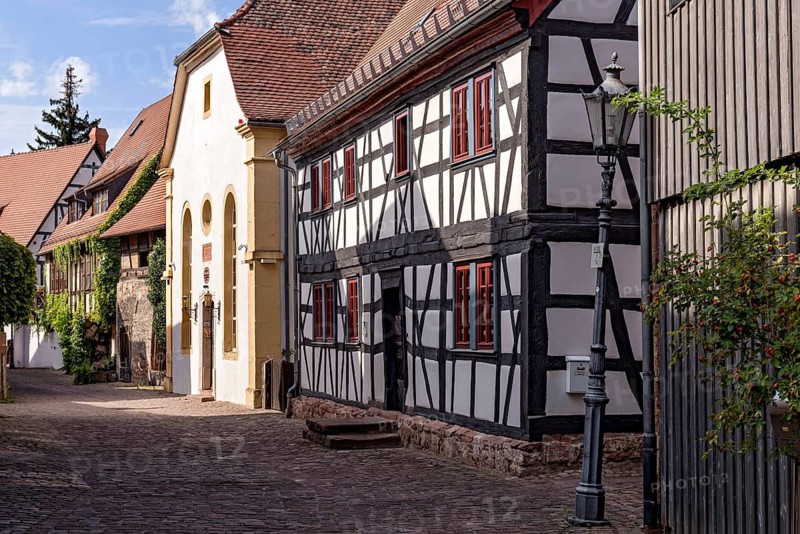 Synagogue with Lichtigfeld Museum, Museum of the State Rabbi Isaak Emil Lichtigfeld, Wehrmannhaus, half-timbered house of the Wehrmanns in the Middle Ages, historic old town, Michelstadt, Odenwald, Hesse, Germany