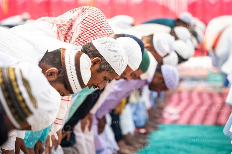 KAYAKUCHI, INDIA - MARCH 31: Muslims perform Eid al-Fitr prayer at Eidgah in Kayakuchi, India on March 31, 2025. Muslims around the world are celebrating the Eid al-Fitr holiday, which marks the end of the fasting month of Ramadan
