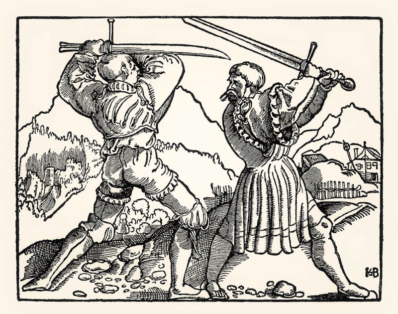 Hans Baldung Grien, You shall not kill, 5th commandment, Strasbourg, 1516, digitally restored