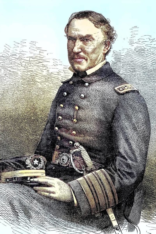 David Glasgow Farragut (5 July 1801 - 14 August 1870) was one of the best known US naval officers of the 19th century, Historic, digitally restored reproduction of a 19th century original