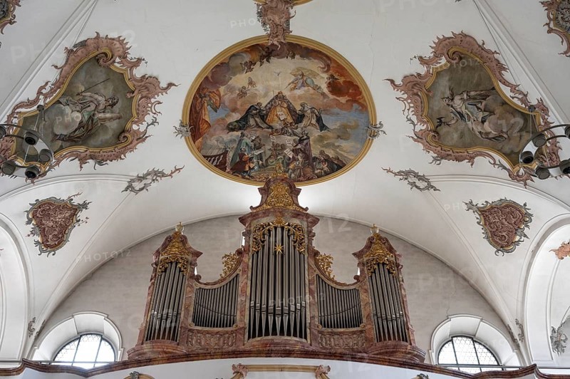 Organ built in 1967, built in the Heilig Kreuz Minster around 1400, Rottweil, Baden-Württemberg, Germany