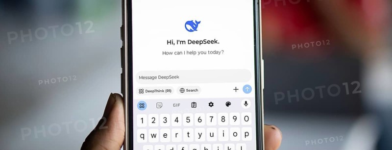 Close-up of a smartphone screen displaying the deepseek app